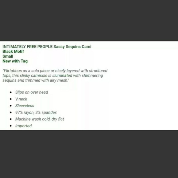 Free People Intimately Sassy Sequin Tank Top Cami - Picture 8 of 8